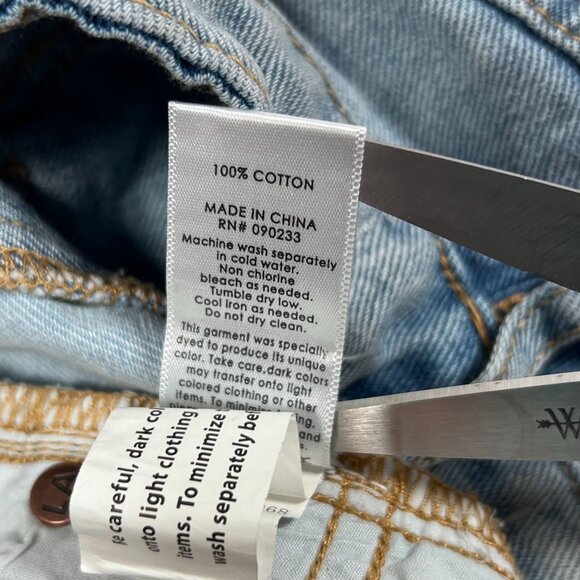 PacSun Womens Blue Jeans Size 24 x 23 Mom Jean Raw Hem Light Wash Two Tone Denim - Picture 7 of 13